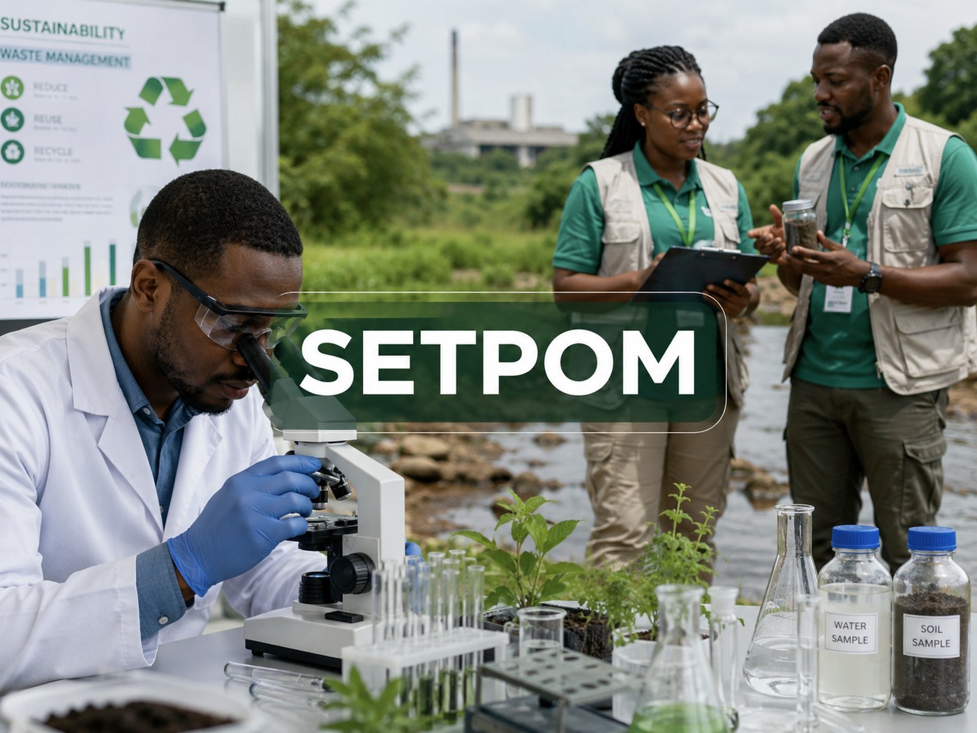 SETPOM environmental sustainability portfolio image with Black scientists